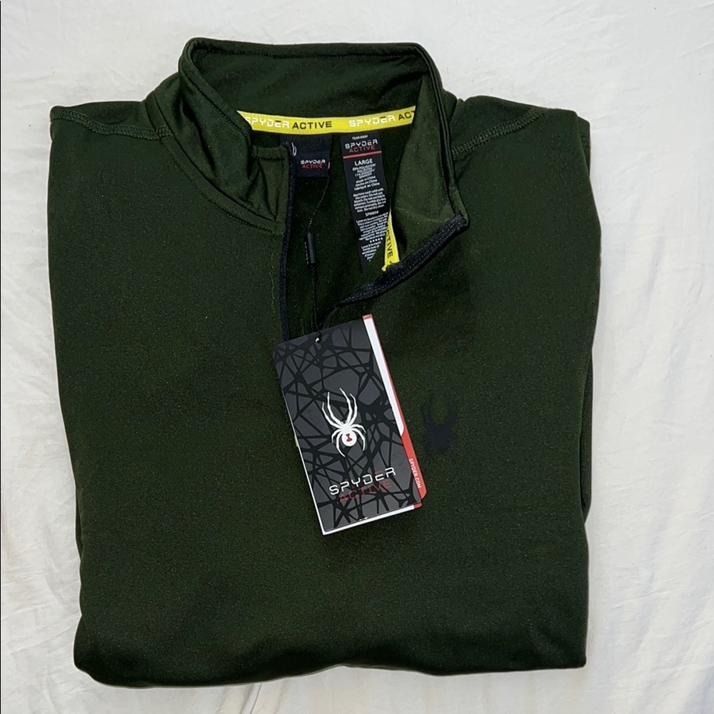 Spyder Active Men's Green Performance Quarter Zip - Picture 5 of 5